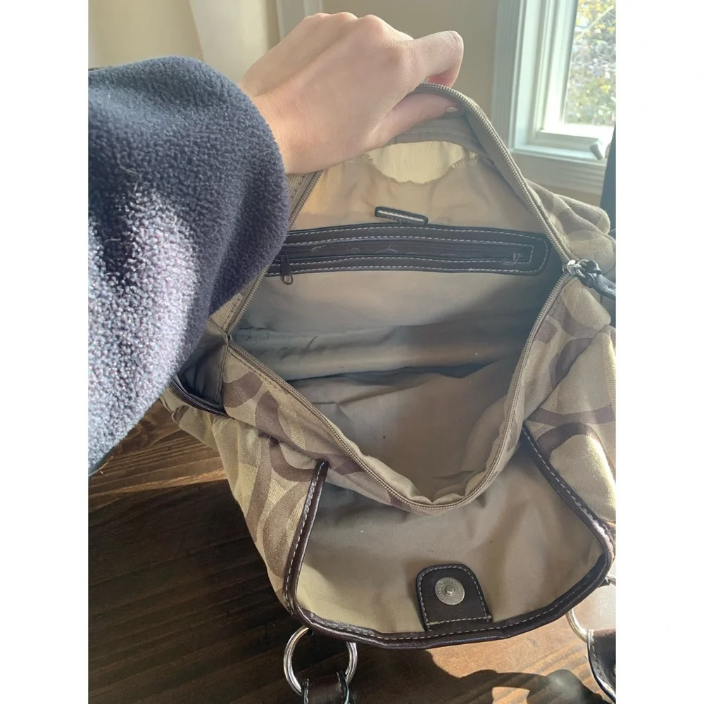 Brown Fabric Rosetti Shoulder Bag Purse - Picture 5 of 5